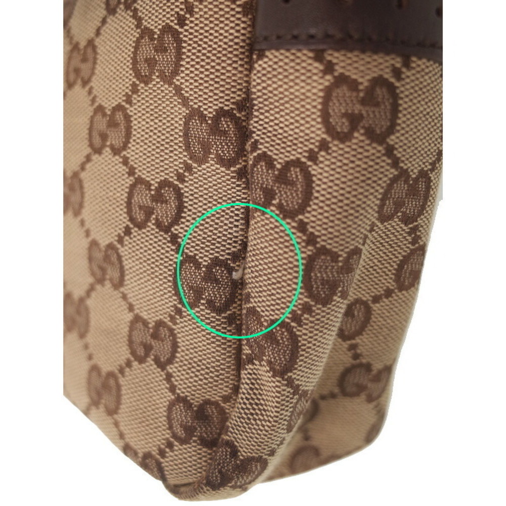 Gucci Perforated Brown Messenger GG Bag Leather Crossbody Canvas - Picture 5 of 9